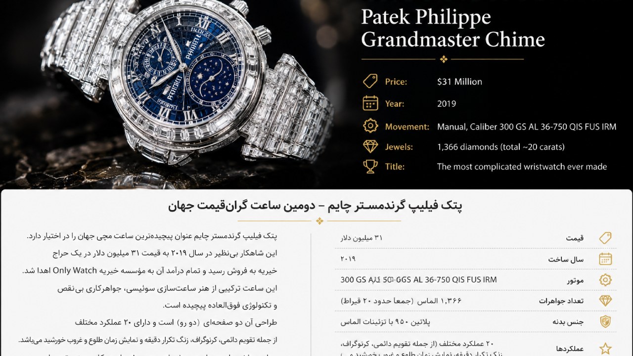 عکس گرانترین ساعت دنیا